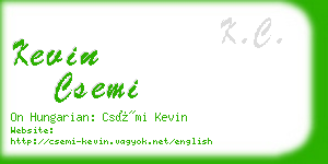 kevin csemi business card